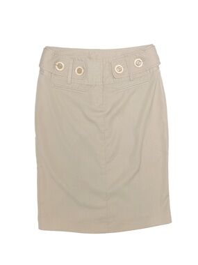 Copper Key Beige Button-Detail Pencil Skirt